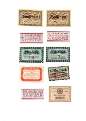 10 Alte Gutscheine von 1933-35 Dresden Hamburg Werbeartikel Werbung