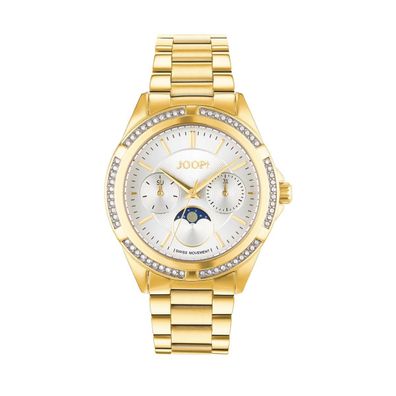 JOOP! Damen Armbanduhr 2027341 Edelstahl, IP Gold plattiert mit Mondphase