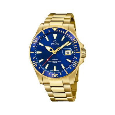 Jaguar Herren Uhr J877/1 Professional Diver Edelstahl vergoldet