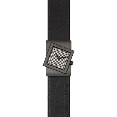 Rolf Cremer Armbanduhr 507777 Turn S, Quarz Lederband, schwarz-weiß karriert