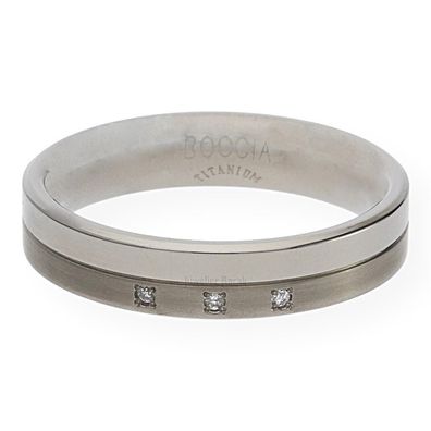 Boccia Ring 0129-0356 Titan mit Diamanten