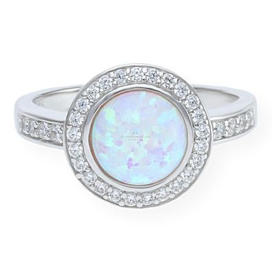 JuwelmaLux Ring 925/000 Sterling Silber JL10-07-0681 mit Zirkonia und synth. Opal