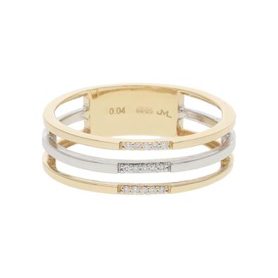 JuwelmaLux Ring 585/000 (14 Karat) Gold und Weißgold mit Brillanten JL10-07-3333