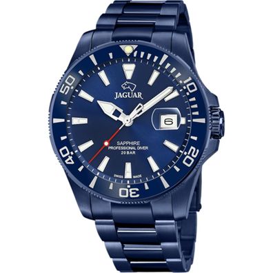 Jaguar Herren Uhr J987/1 Professional Diver, Edelstahl Ionen blau plattiert