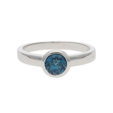 JuwelmaLux Ring 925/000 Sterling Silber mit London Blue Topas JL10-07-3161
