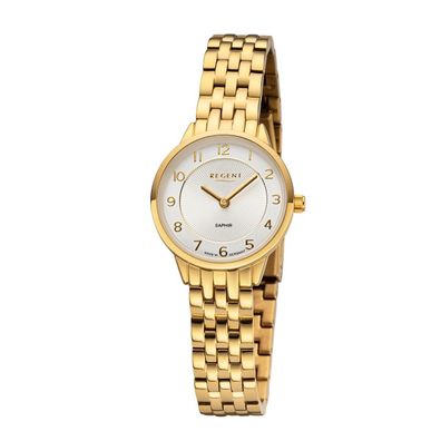 Regent Damen Uhr GM2129 Edelstahl gelbgold plattiert