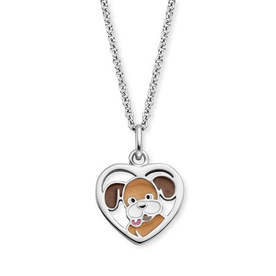 Herzengel Halskette HEN-DOG-HEART 925/000 Sterling Silber mit Emaille
