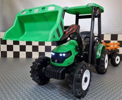 Elektro Kinderfahrzeug Traktor mit Schaufel und Anhänger, Kindertraktor