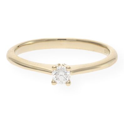 JuwelmaLux Ring 585/000 (14 Karat) Gelbgold mit Brillant JL10-07-1416