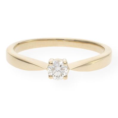 JuwelmaLux Ring 585/000 (14 Karat) Gelbgold mit Brillant JL10-07-1390