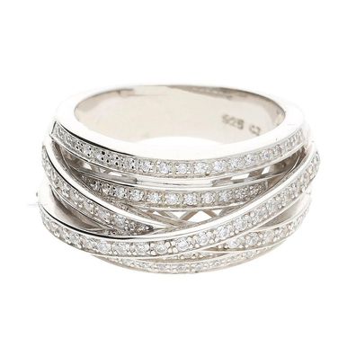 JuwelmaLux Ring 925/000 Sterling Silber mit synth Zirkonia JL10-07-2063