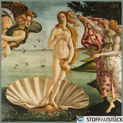 Stoff Kissen Panel Kunstleder Die Geburt der Venus 45 cm x 45 cm bedruckt