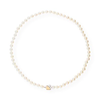 JuwelmaLux Perlenkette 585/000 (14 Karat) JL30-05-0085 Akoya-Zuchtperlen mit Brillant