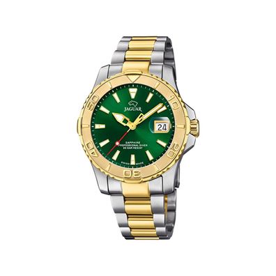 Jaguar Herren Uhr J970/1 Edelstahl Professional Diver vergoldet