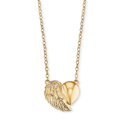 Engelsrufer Halskette ERN-LILHEARTWING-G Sterling Silber Gold plattiert Herz
