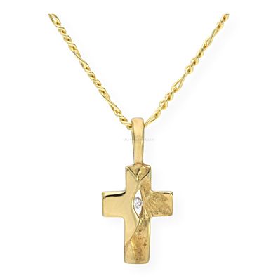 JuwelmaLux Anhänger 585/000 (14 Karat) Gold Kreuz mit Brillant JL20-02-0545