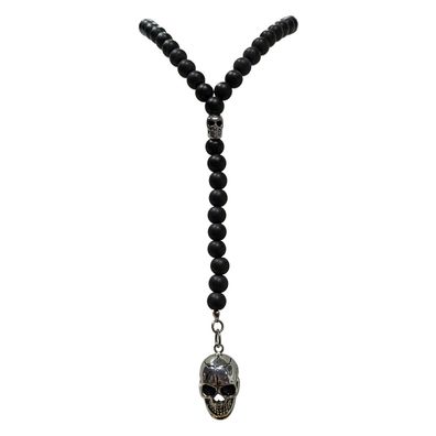 JuwelmaLux Y-Halskette aus Edelstahl mit Onyx mattiert JL45-05-0078