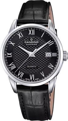 Candino Herrenarmbanduhr C4712/ D Edelstahl Leder schwarz