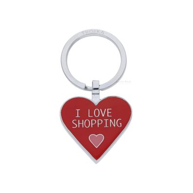 Troika Schlüsselanhänger "I Love Shopping" Metall mit Einkaufswagen Chip KR7-10-RD