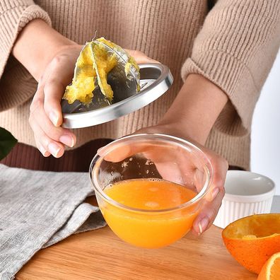 Abnehmbarer Orangen-Zitronen-Entsafter aus Edelstahl mit manueller Presse