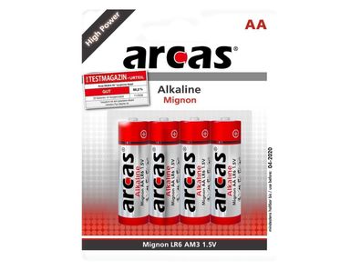 Mignon-Batterie Alkaline 1,5V, Typ AA/ LR6, 4er-Pack