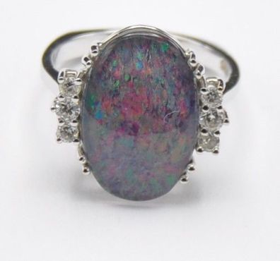 Weißgold Opal Dublette Diamant 585 gold Neu wertig