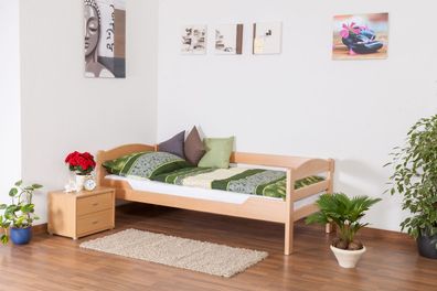 Einzelbett "Easy Premium Line" K1/ n/ s, Buche Vollholz massiv Natur - Maße: 90 x