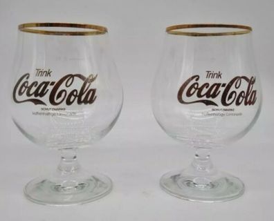 Coca Cola Gläser Mit Goldrand 2 Stk Schwenkgläser 0,3 Goldschrift