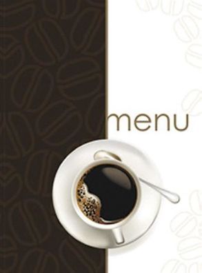 Speisekarte für Cafe2 Kaffeemotiv 6 Folien DIN A4 Restaurantkarte Caffe Bar
