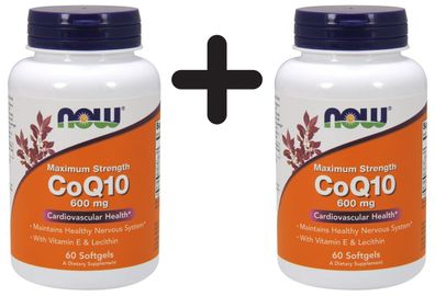 2 x CoQ10 with Lecithin & Vitamin E, 600mg - 60 softgels