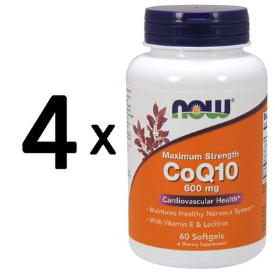 4 x CoQ10 with Lecithin & Vitamin E, 600mg - 60 softgels