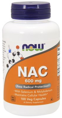 NAC N-Acetyl Cysteine with Selenium & Molybdenum, 600mcg - 100 vcaps