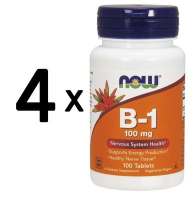 4 x Vitamin B-1 Thiamine, 100mg - 100 tabs