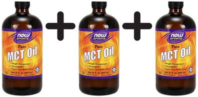 3 x MCT Oil, 100% Pure - 946 ml.