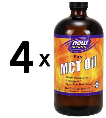 4 x MCT Oil, 100% Pure - 946 ml