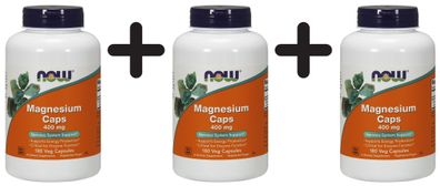 3 x Magnesium, 400mg - 180 caps