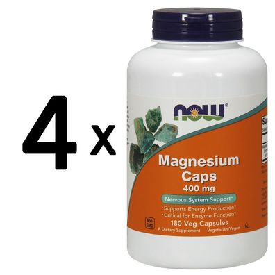 4 x Magnesium, 400mg - 180 caps