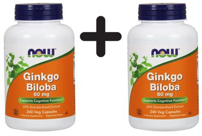 2 x Ginkgo Biloba, 60mg - 240 vcaps