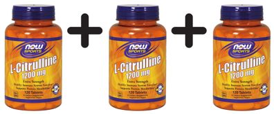 3 x L-Citrulline, 1200mg (Extra Strength) - 120 tablets