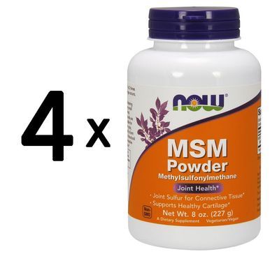 4 x MSM Methylsulphonylmethane, Pure Powder - 227g