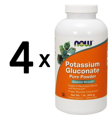 4 x Potassium Gluconate, Pure Powder - 454g