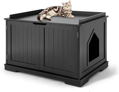 Katzenhaus Katzenhöhle?mit Bett, geschlossene Katzentoilette mit Eingang, Haustierbox