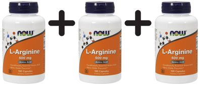 3 x L-Arginine, 500mg - 100 caps