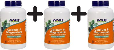 3 x Calcium & Magnesium, Citrate Powder with Vitamin D3 - 227g