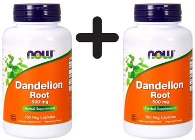 2 x NOW Foods Dandelion Root, 500mg - 100 vcaps