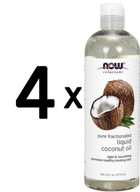 4 x Liquid Coconut Oil, Pure Fractionated - 473 ml.