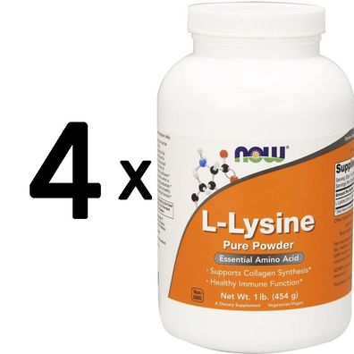 4 x L-Lysine, 1000mg (Powder) - 454g