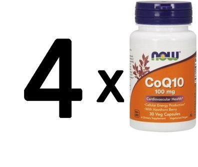 4 x CoQ10 with Hawthorn Berry, 100mg - 30 vcaps