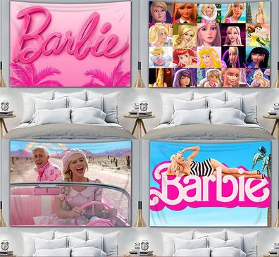 Film Barbie Tapisserie Fotorequisiten Wandbehänge Wandteppich Hintergrund Tuch Décor