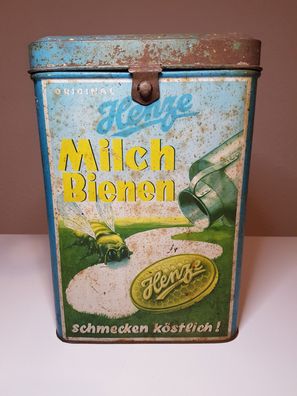 Alte Original Große Blechdosen Henze Bienenmilch von 1950 Antik Unikat Sammlerstück